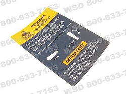 LABEL-WARNING DOOROPENING