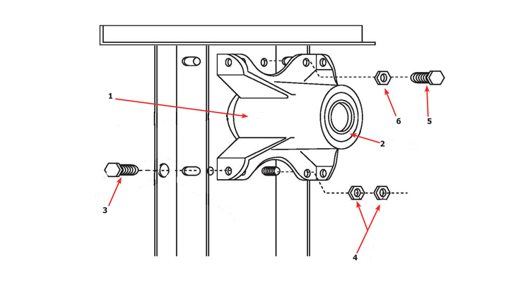 Dexter T30 Express Dryer - Rear View - Bearing Housing