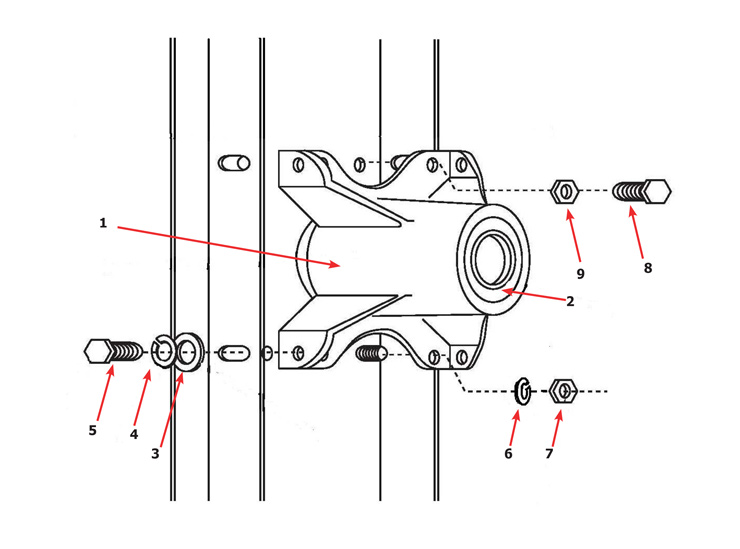 Dexter T80 Express Dryer - Rear View - Bearing Housing