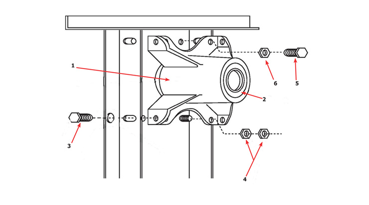 Dexter 30X2 Stacked Dryer - Bearing Housing Group