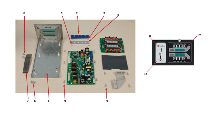 Dexter 50X2 Stacked Dryer - Control Parts Group